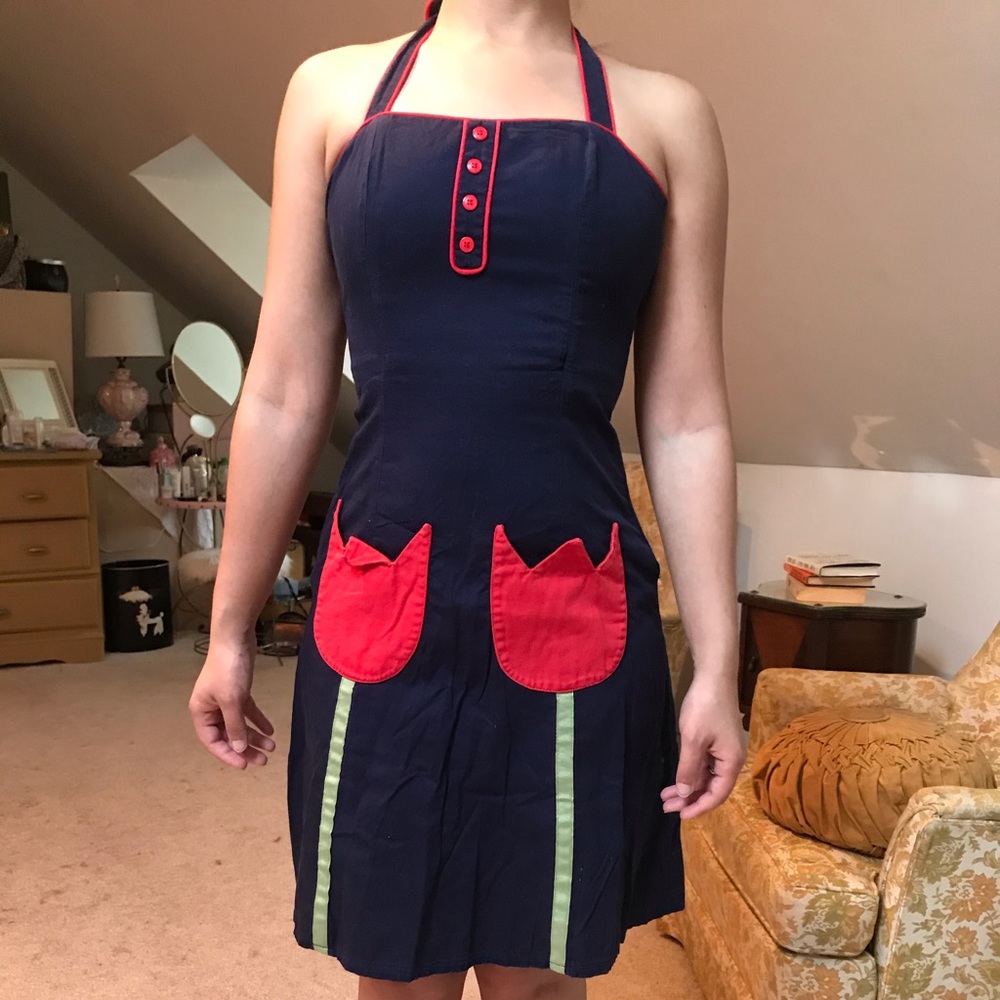 Vintage Betty Tulip Pocket Halter Dress